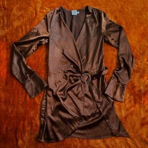 Princess Polly Chocolate Satin Dress